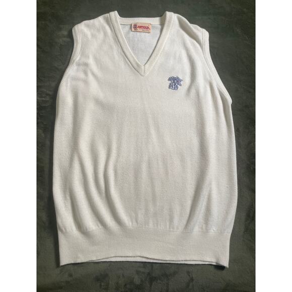 Vintage 90s Antigua of Scottsdale Univ. Of Kentucky Wildcats Sweater vest SZ L - Picture 1 of 7